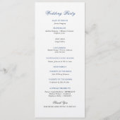 Blue Waterverf Church Wedding Platte Programma (Achterkant)