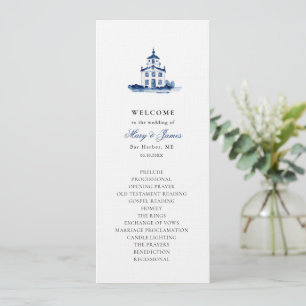 Blue Waterverf Church Wedding Platte Programma