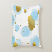 Blue Waterverf Clouds Gold Stars Sky Accent Kussen (Voorkant(Verticaal))