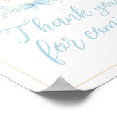 Blue Waterverf Crest Bedankt voor uw komst Poster (Hoek)