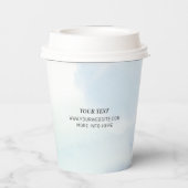 Blue Waterverf Custom Business Logo Promotional Papieren Bekers (Achterkant)