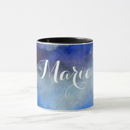 Blue Waterverf Custom Name Ringer Combo Mok (Midden)