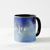 Blue Waterverf Custom Name Ringer Combo Mok (Voorkant rechts)