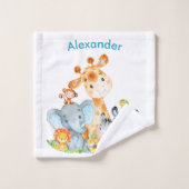 Blue Waterverf Cute Safari Oerwouden Bad Handdoek (Wasdoekje)