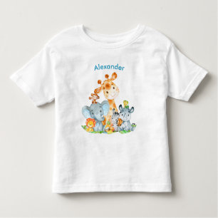 Blue Waterverf Cute Safari Oerwouden Kinder Shirts