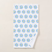 Blue Waterverf Daisy Pattern Bad Handdoek (Handdoek)