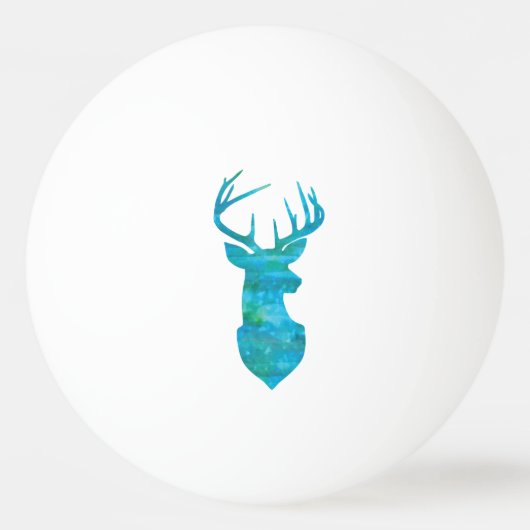 Blue Waterverf Deer Silhouette Pingpongballen (Voorkant)