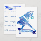 Blue Waterverf Dressage Horse Bedankkaart (Voorkant / Achterkant)