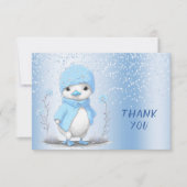 Blue Waterverf Duck Dank u kaart (Voorkant)