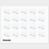 Blue Waterverf Fish Wedding Favor Ronde Sticker (Vel)