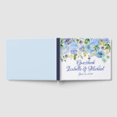 Blue Waterverf Floral Personalized Wedding Gastenboek (Volledig)