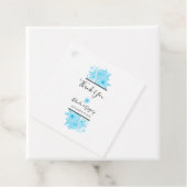 Blue Waterverf Floral Wedding Gift Bedankjes Labels (In situ)
