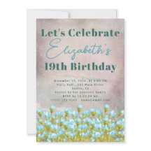 Blue Waterverf Flowers Rustic Background