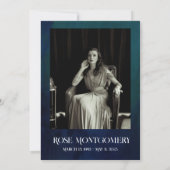 Blue Waterverf Funeral Programme Vibrant Floral Kaart (Achterkant)