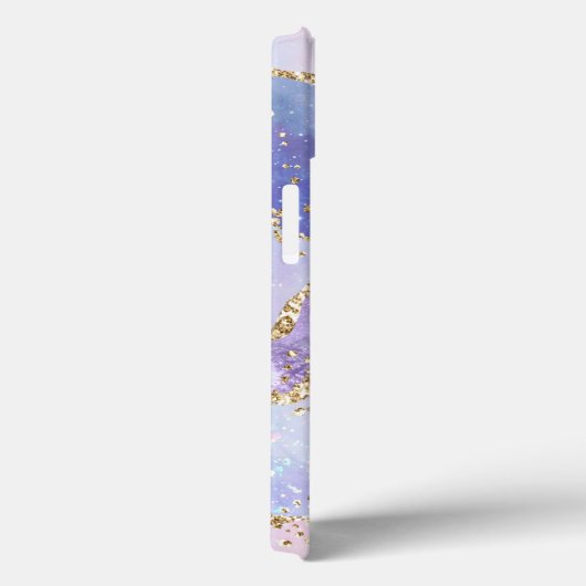 Blue Waterverf Gold Glitter Agate - Aangepast Case-Mate iPhone Case (Achterkant / Rechts)