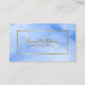 Blue Waterverf & Gold Professional QR-code Visitekaartje (Voorkant)