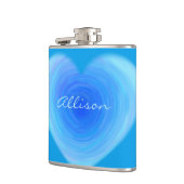 Blue Waterverf Heart Cute Modern Monogrammed Heupfles (Links)