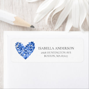 Blue Waterverf Hecht Return Address Label