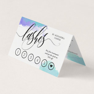Blue Waterverf Lash Artist Aftercare Loyaliteit Visitekaartjes