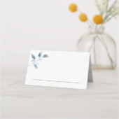 Blue Waterverf Leaf Folded Place Card (Achterkant)