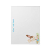 Blue Waterverf Little Bunny Notitieblok (Gedraaid)
