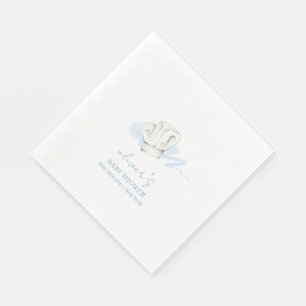 Blue Waterverf Modern Little Chef Baby shower Servet