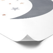 Blue Waterverf Moon Boho Nursery Decor Poster (Hoek)