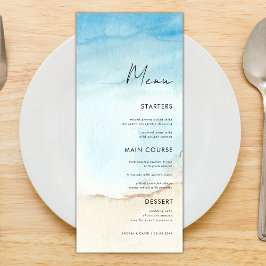 Blue Waterverf Ocean Beach Sand Weddenrennen Menu