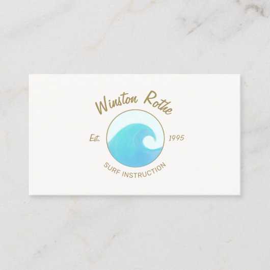 Blue Waterverf Ocean Wave Logo Visitekaartje (Voorkant)