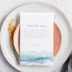 Blue Waterverf Ocean Wedding Aankondigingskaart
