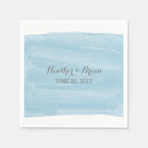 Blue Waterverf Paper Napkins Servetten