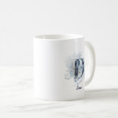 Blue Waterverf Personalized Name Letter Initiaal D Koffiemok (Voorkant rechts)