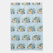 Blue Waterverf Pumpkin Autumn Kitchen Towel Theedoek (Verticaal)