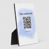 blue waterverf QR scancode voeg aangepaste tekst r Fotoplaat (Zijkant)