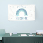 Blue Waterverf Rainbow Baby shower Welkom Spandoek (Beurs)