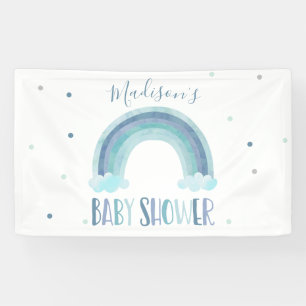 Blue Waterverf Rainbow Baby shower Welkom Spandoek
