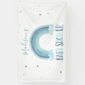 Blue Waterverf Rainbow Baby shower Welkom Spandoek (Verticaal)