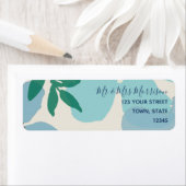 Blue Waterverf Return-adres Etiket (Insitu)