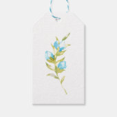 Blue Waterverf Roos Bud Wedding Cadeaulabel (Voorkant)