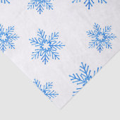 Blue Waterverf Snowflake Patroon Tissuepapier (Detail)