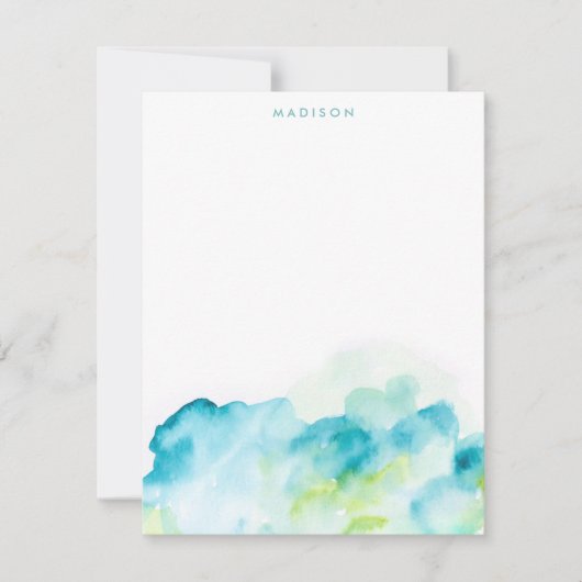 Blue Waterverf Splash Bedankt kaarten (Voorkant)