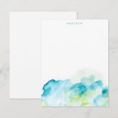 Blue Waterverf Splash Bedankt kaarten (Voorkant / Achterkant)