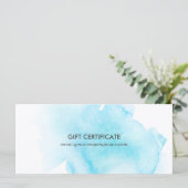 Blue Waterverf Splash Cadeaubon (Staand voorkant)