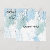 Blue Waterverf Splatter Abstract Baby shower Kaart (Voorkant / Achterkant)