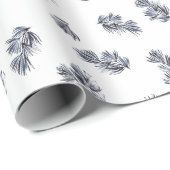 Blue Waterverf Sprig Cadeaupapier (Rol Hoek)