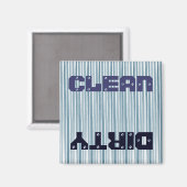 Blue Waterverf Stripes Clean Dirty Magneet (Voorkant / Achterkant)
