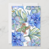 Blue Waterverf Succulents Online Virtual Wedding Kaart (Achterkant)