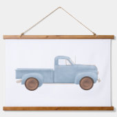 Blue Waterverf Truck Poster Hangend Wandkleed (Voorkant)