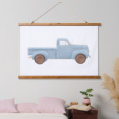 Blue Waterverf  Truck Poster Hangend Wandkleed (Slaapkamer)