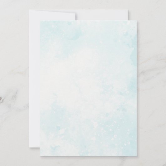 Blue Waterverf Verjaardagsfeestuitnodiging Kaart (Achterkant)